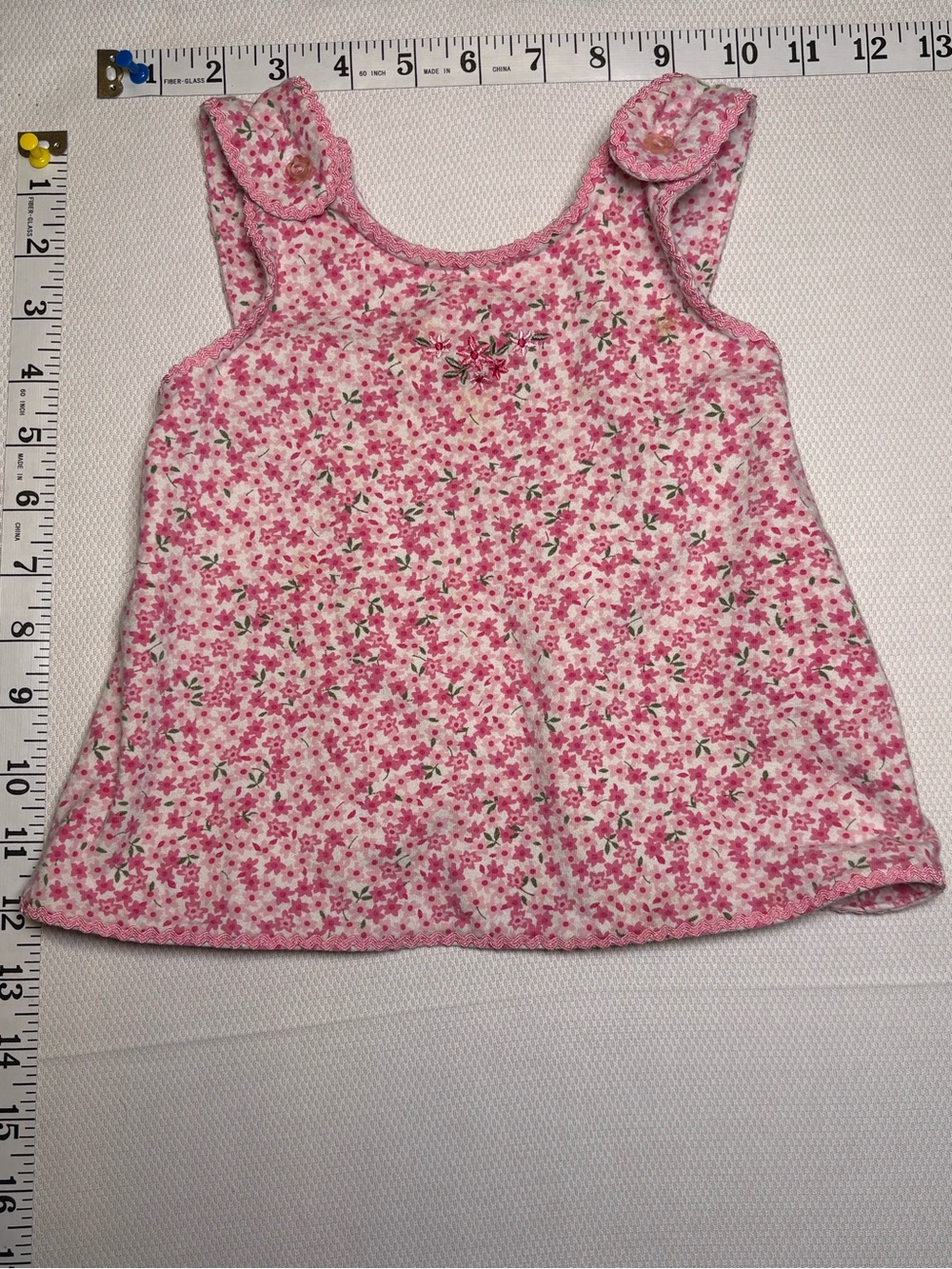 Vintage Y2K Little Legends Pink Floral Cross Back Top 24 Months